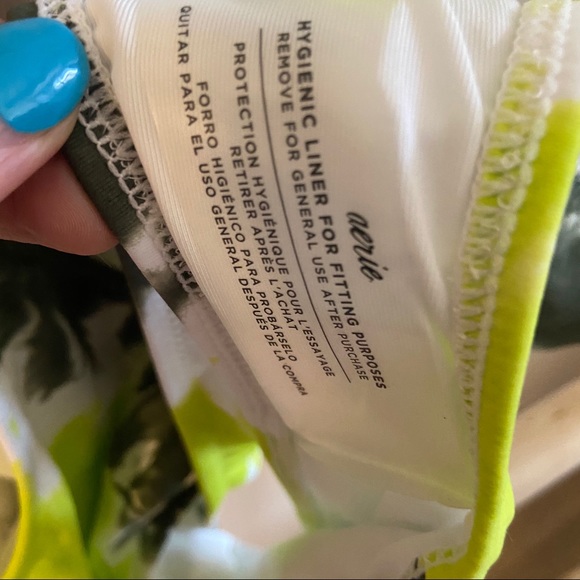 S Aerie Tie DyeOne Piece Swimsuit Lime Green - Picture 4 of 6